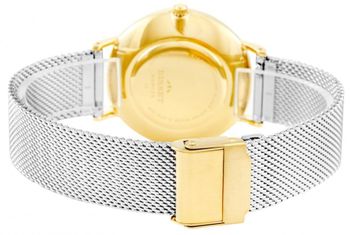 Bisset Brienz BSBF33GISX03BX – elegancki damski zegarek szwajcarski z mechanizmem RONDA SWISS EOL, złotą kopertą PVD, białą tarczą, stalowym paskiem mesh, szkłem szafirowym i wodoszczelnością 2.jpg