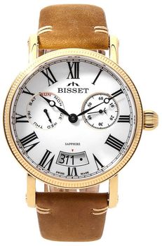 Zegarek męski na brązowym pasku BISSET Multifunction BSCF36GRWX05AX.jpg