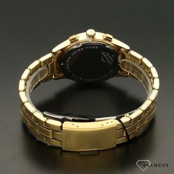 Zegarek męski w kolorze żółtego złota z czarną tarczą, nadaję świetnego wyglądu. Idealny pomysł na prezent dla mężczyzny (3).jpg