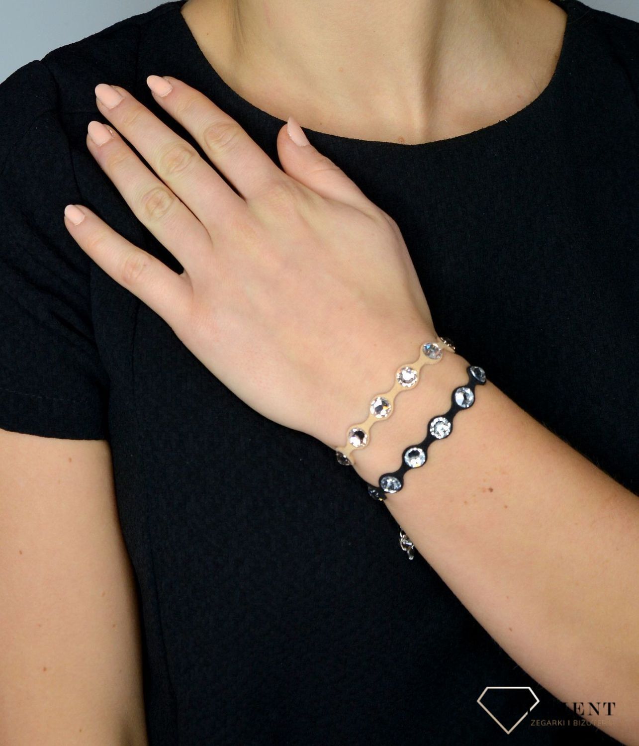 bransoletka-bezowa swarovski punteado-light-silk BSLDOT1SLSL.jpg