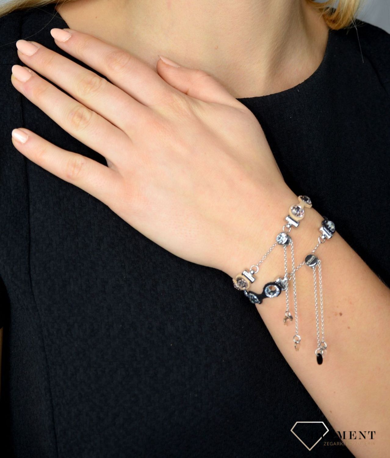 bransoletka-bezowa swarovski punteado-light-silk BSLDOT1SLSL.jpg