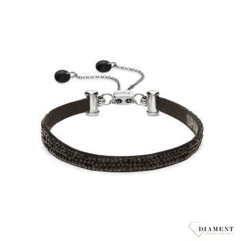 Oryginalna stylowa bransoletka marki Spark to ciekawa biżuteria z efektownym połączeniem materiału i luksusowych kryształków Swarovskiego..jpg