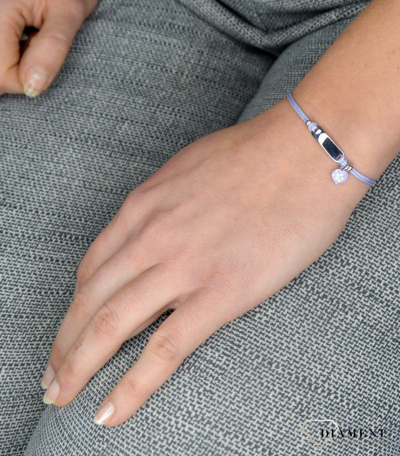 Bransoletka na sznureczku dla dziewczynki emalia blaszka.jpg