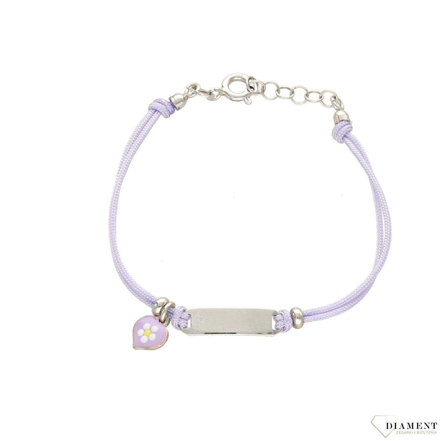 Bransoletka na sznureczku dla dziewczynki emalia blaszka.jpg