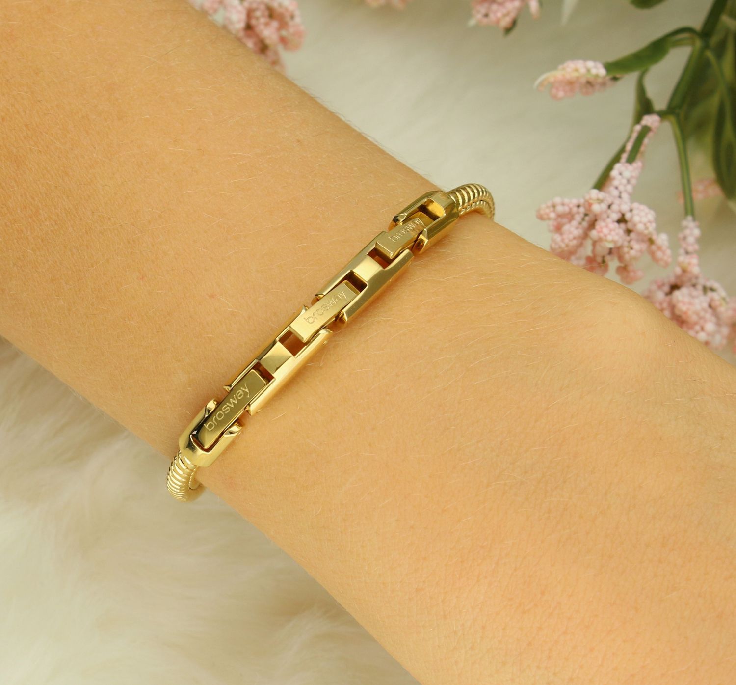 Bransoletka stalowa pozłacana linka Brosway Riptide BTD026..jpg