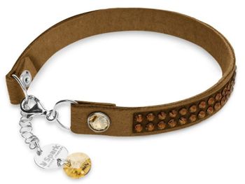 Bransoletka damska SPARK brązowa BTEX2BRST.  Must-have dla wielbicieli efektownego stylu. Bransoletka z miękkiej tkaniny Alcantara® w brązowym odcieniu mieniąca się błyszczącymi brązowymi 1.jpg