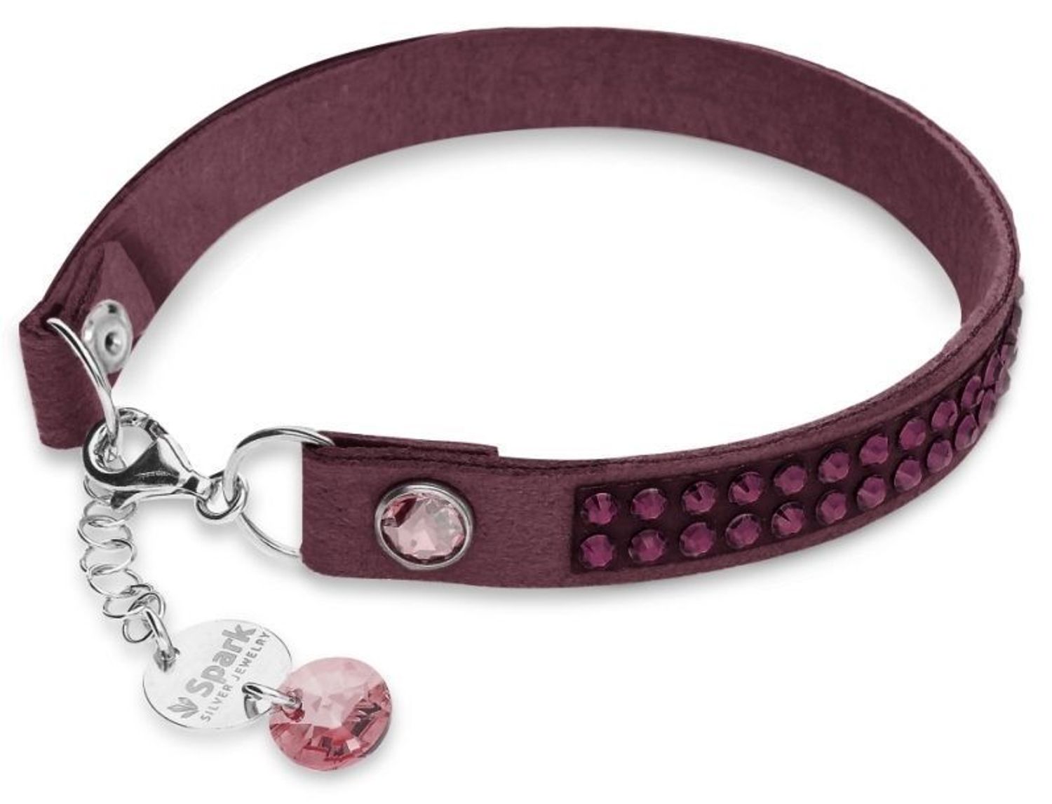 Bransoletka damska Spark fioletowa BTEX2VAM Must-have dla wielbicieli efektownego stylu. Bransoletka z miękkiej tkaniny Alcantara® w fioletowym odcieniu mieniąca się błyszczącymi fioletowymi 1.jpg