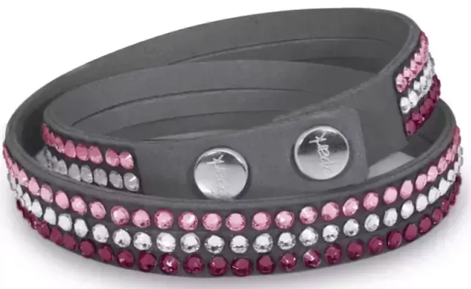 Bransoletka Spark Swarovski Gallant Amethyst, Rose i Peony Pink Alcantara.webp