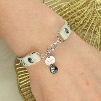 Bransoletka Spark BTEXSQ2WJ szara Alcantara® z kryształami Swarovski® grafitowymi zapięcie.jpg