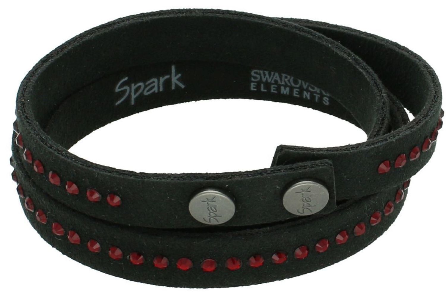 Bransoletka Swarovski BTR1CZSI z czarnej Alcantary® i czerwonymi kryształami Swarovski® Siam – elegancka biżuteria damska idealna na prezent.1.jpg