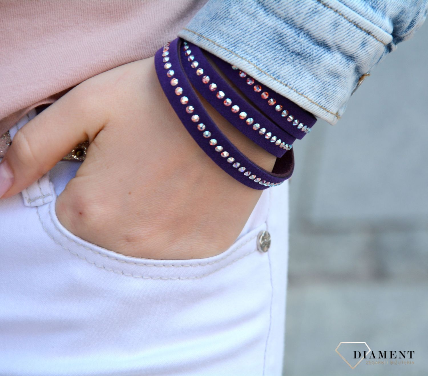 Bransoletka Swarovski Spark w kolorze fioletowym.jpg