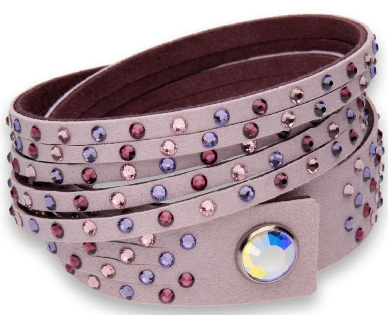 Bransoletka damska różowa Penta BTR5PL1  Bransoletka wykonana z różowej Alcantary® oraz ekskluzywnych kryształów w kolorze fioletowo różowym BTR5PL1. Must-have dla wielbicieli efektownego stylu1.jpg