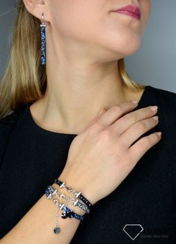 Bransoletka niebieska z niebieskimi kryształami Swarovski Stripe Rock Blue to piękna bransoletka z kryształami Swarovskiego na skórce Alcantara® (3).JPG