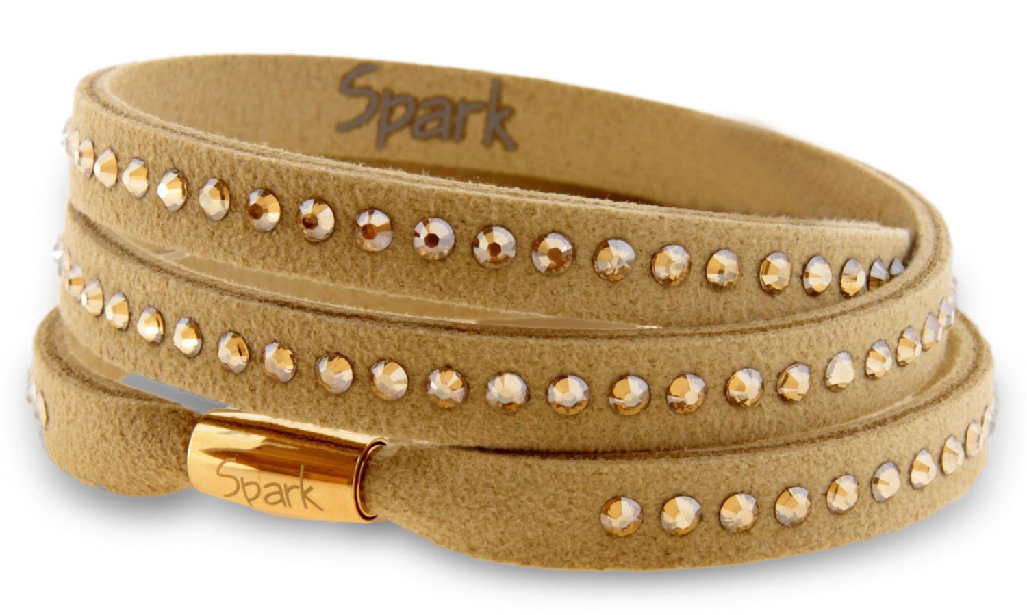 Bransoletka damska Swarovski beżowa w kolorze Braid Beige BTRM1BEGS. Beżowa bransoletka Spark. Bransoletka beżowa z kryształkami Swarovskiego. Bransoletka z alcantary Spark. Bransoletka beżowa idealna na prezent..jpeg