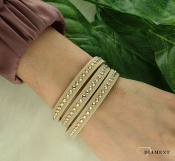 Bransoletka damska Swarovski beżowa w kolorze Braid Beige BTRM1BEGS.jpg