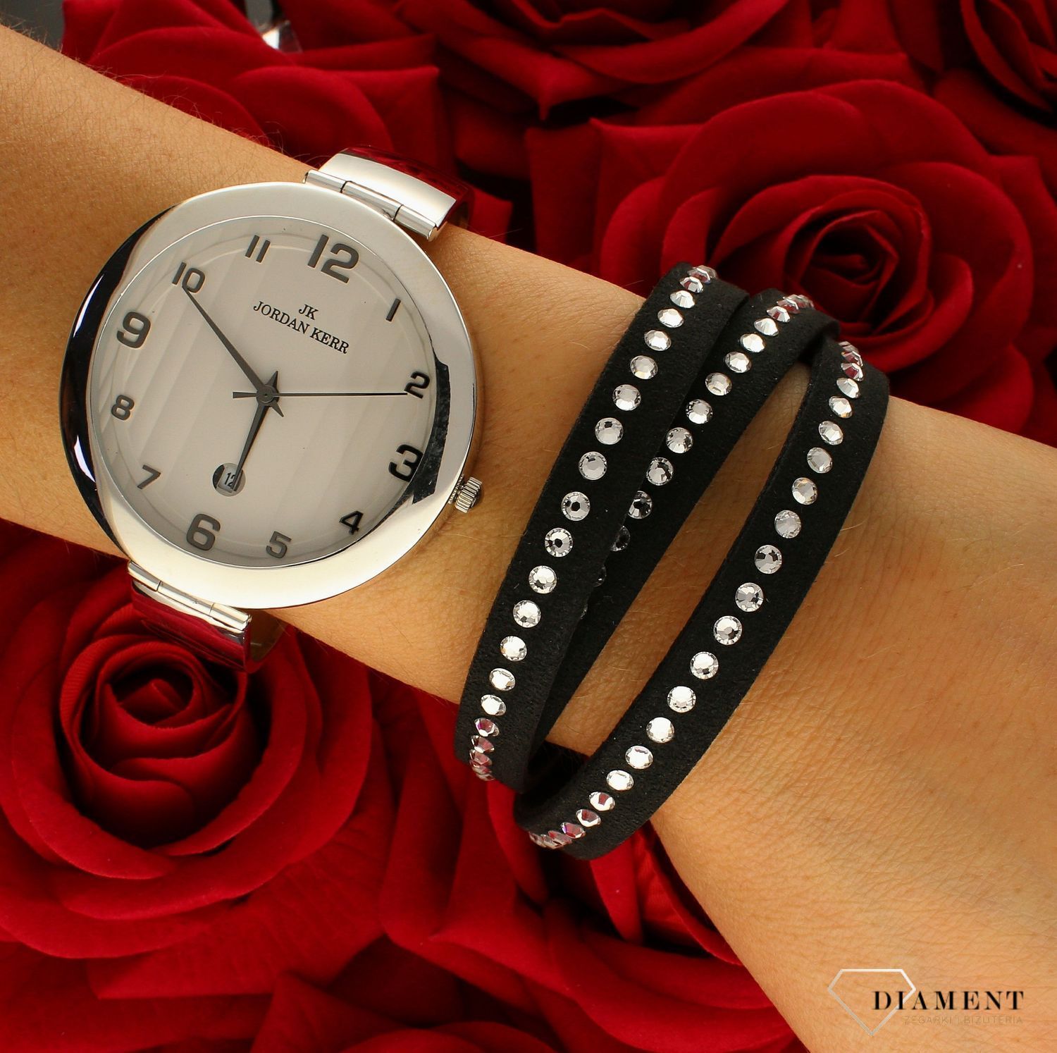 Bransoletka damska Swarovski czarna z kryształkami BTRM1CZC.jpeg