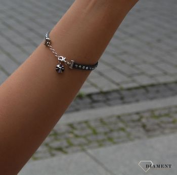 Bransoletka damska Swarovski Yaki Light Chrom. Doskonale uzupełni inne, srebrne dodatki, oraz stworzą wyrafinowany zestaw z naszyjnikiem do kompletu (3).JPG