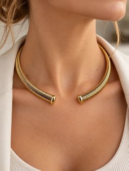 Naszyjnik damski Brosway Weave sztywny pozłacany  Diament (2).jpg