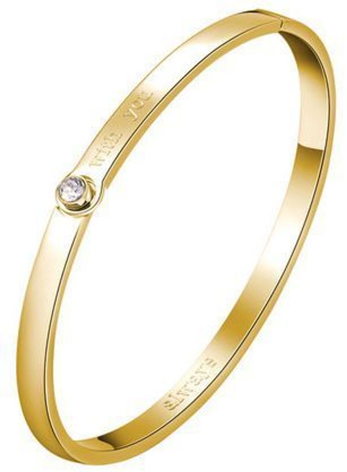 Bransoletka Brosway BWY12 z kolekcji With You – stal 316L, złoty PVD i przezroczysty kryształ z napisem „z Tobą”. Stylowy prezent i wyjątkowy symbol bliskości.1.jpg