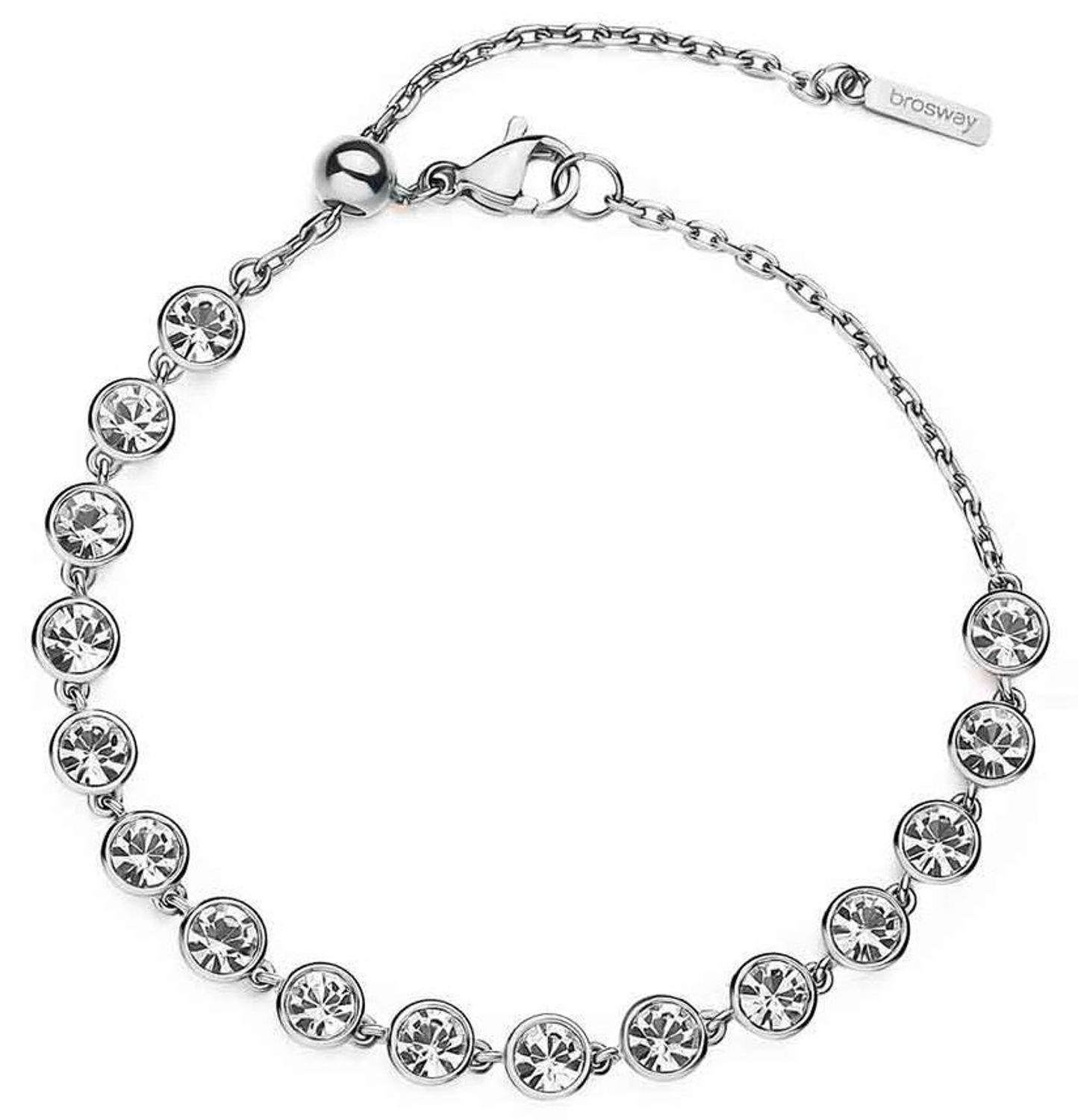 Elegancka bransoletka Brosway SYMPHONIA BYM151 wykonana ze stali chirurgicznej 316L. Zdobiona błyszczącymi kryształami, z regulowanym zapięciem na kulkę. Stylowa biżuteria w pudełku 1.jpg