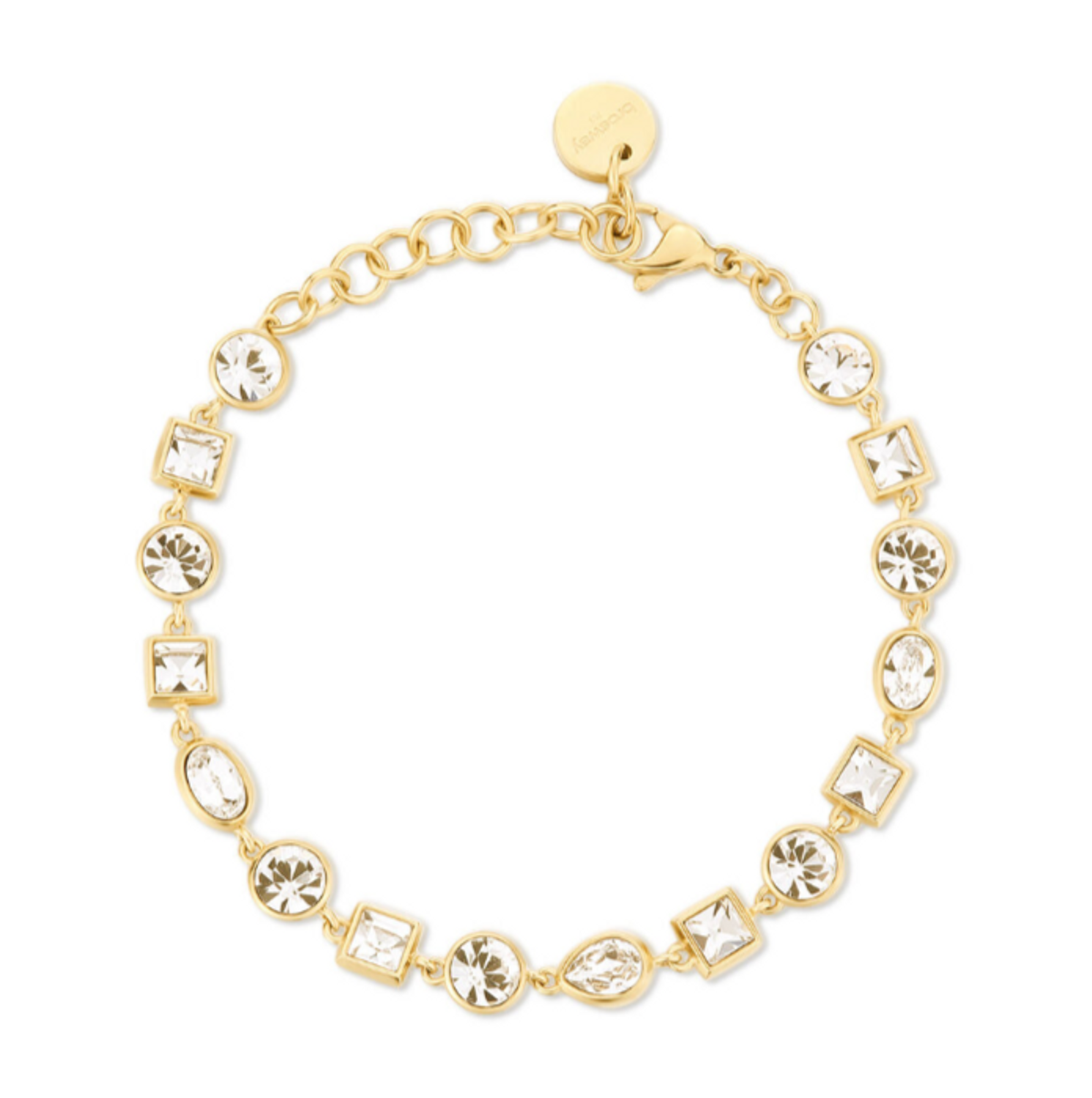 Bransoletka damska stalowa Brosway Symphonia Cyrkonie w różnych kształtach BYM169.png