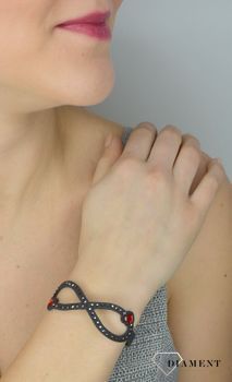 Bransoletka damska czarna ze znakiem nieskończoności Spark Eterno Heart Swarovski BZETERH2CZJLSI. Oryginalna i stylowa bransoletka marki Spark  (4).JPG