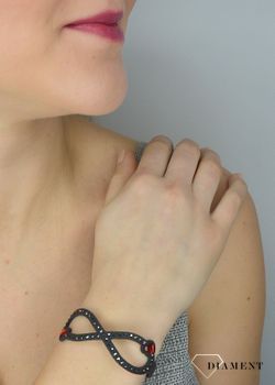 Bransoletka damska czarna ze znakiem nieskończoności Spark Eterno Heart Swarovski BZETERH2CZJLSI. Oryginalna i stylowa bransoletka marki Spark  (5).JPG