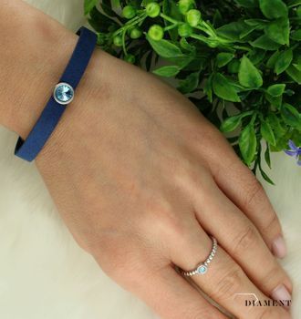 Bransoletka niebieska z niebieskim kryształem Swarovski Aquamarine BZR1122SS29NAQ . Bransoletka Spark Swarovski Aquamarine BZR1122SS29NAQ.jpg