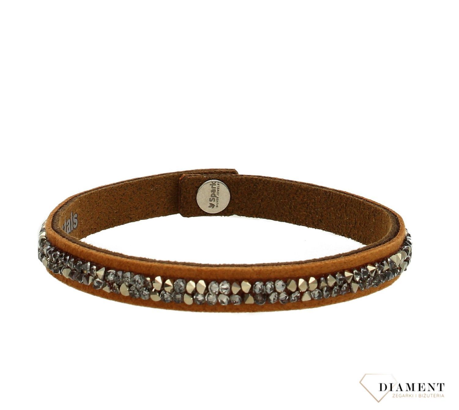 Bransoletka brązowa z szarymi kryształami Swarovski Rock BZRK1BRMG.jpg