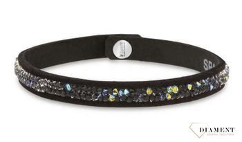 Bransoletka czarna z opalizującymi kryształami Swarovski Rock Tennis AURORE BOREALE BZRK1CZAB.jpg