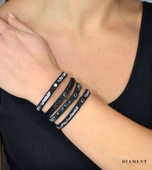 Bransoletka czarna z opalizującymi kryształami Swarovski Rock Tennis AURORE BOREALE BZRK1CZAB✓ Piękne bransoletki swarovski, biżuteria apart (6).JPG