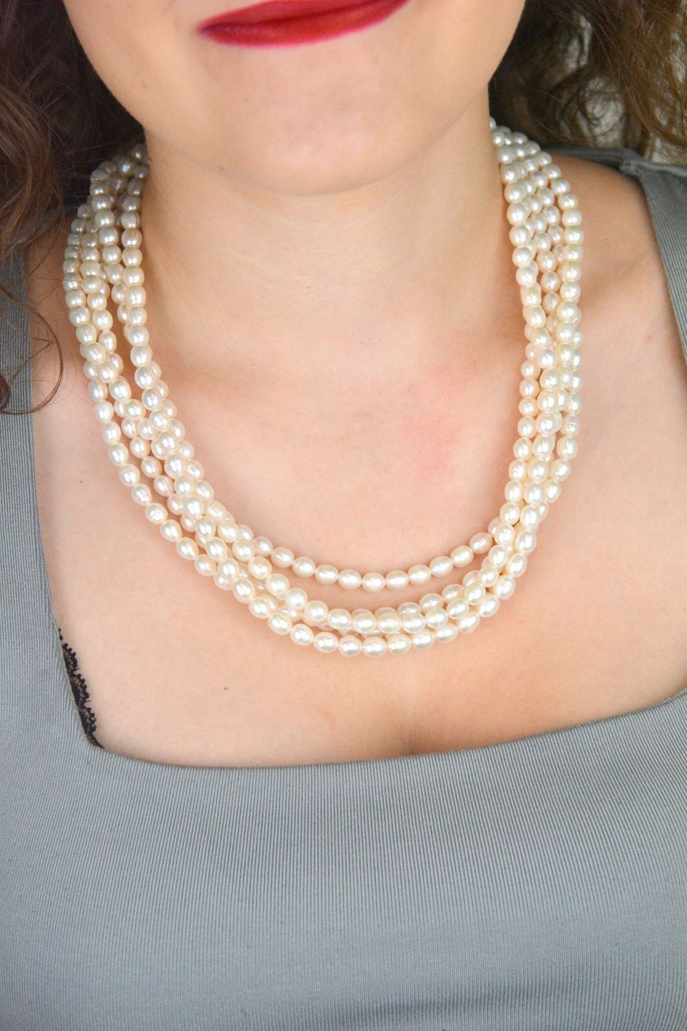 Naszyjnik z białych naturalnych pereł 7 mm – 5 rzędów, srebro 925, 55 cm.jpg