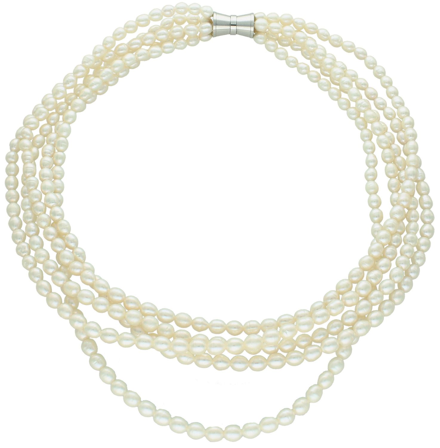 Naszyjnik z białych naturalnych pereł 7 mm – 5 rzędów, srebro 925, 55 cm.jpg