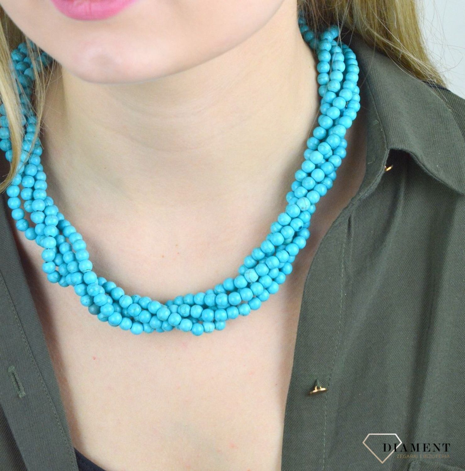 Naszyjnik damski kamienie naturalne Jadeit  CCNICL0100. Modny naszyjnik z kamieniami naturalnymi jadeit. Naszyjniki z kamieniami naturalnymi od lat zachwycają elegancją i ponadczasowym pięknem. Drobne koraliki kamieni natura.jpg