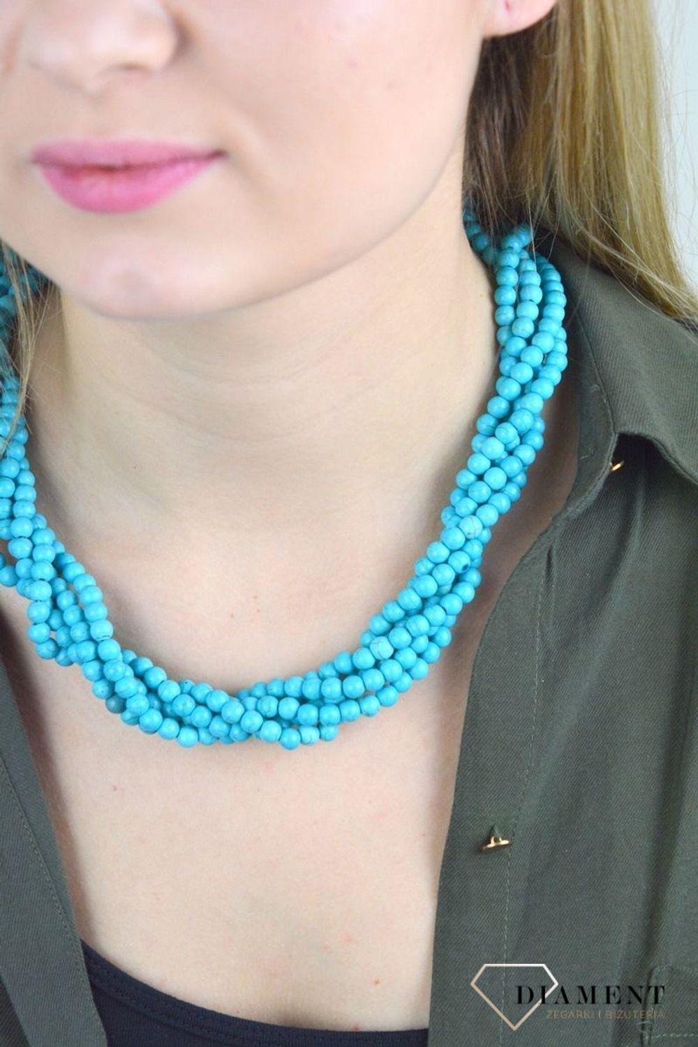 Naszyjnik damski kamienie naturalne Jadeit  CCNICL0100. Modny naszyjnik z kamieniami naturalnymi jadeit. Naszyjniki z kamieniami naturalnymi od lat zachwycają elegancją i ponadczasowym pięknem. Drobne koraliki kamieni natura.jpg