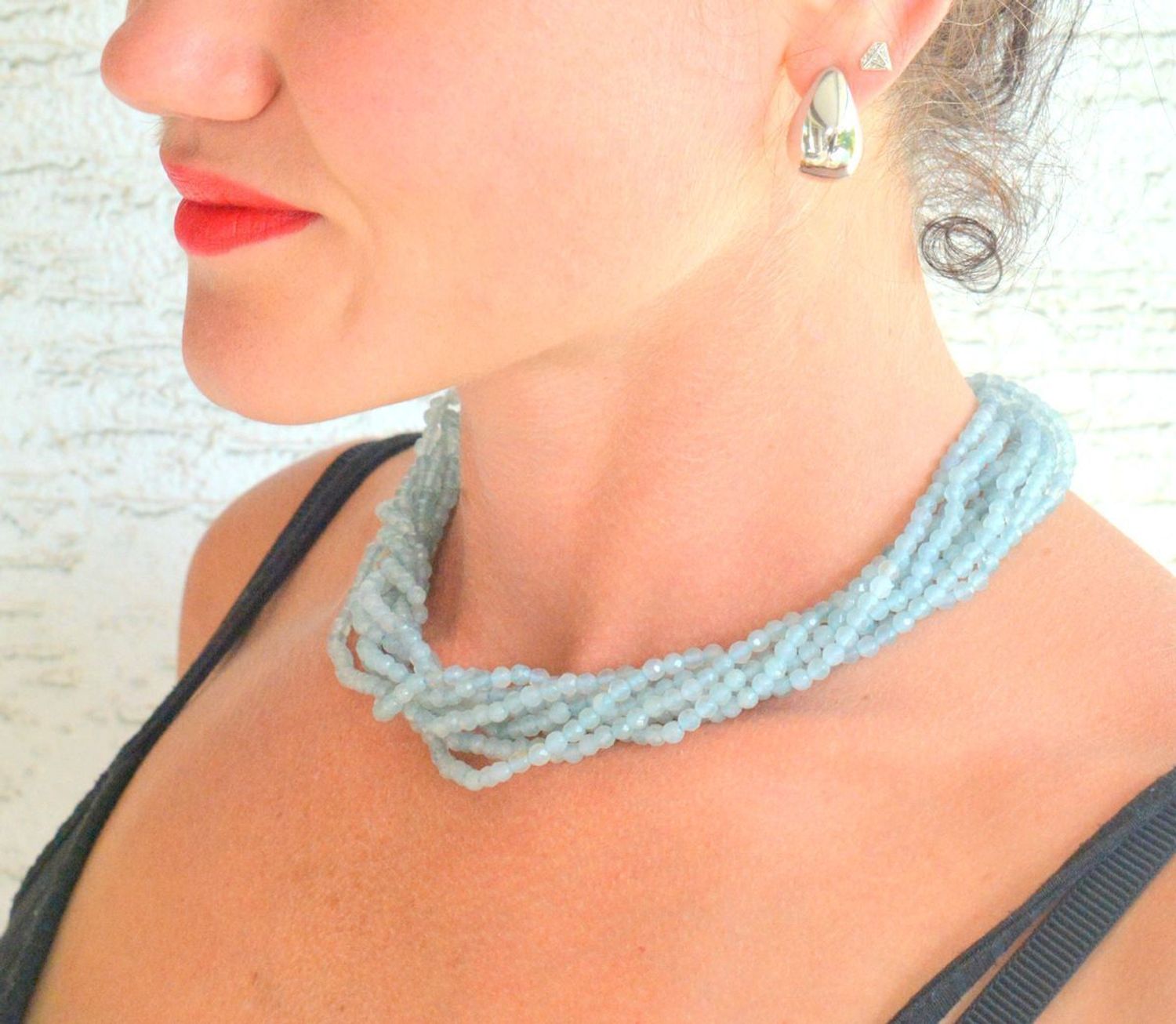 Naszyjnik damski kolia kamienie naturalne niebieski Jadeit CCNIZ0160. Naszyjnik stalowy z kamieniami naturalnymi. Naszyjnik z kamieniami na prezent. Piękna kolia damska z kamieni naturalnych. Kolia damska w odcieniach niebieskiego. N.jpg