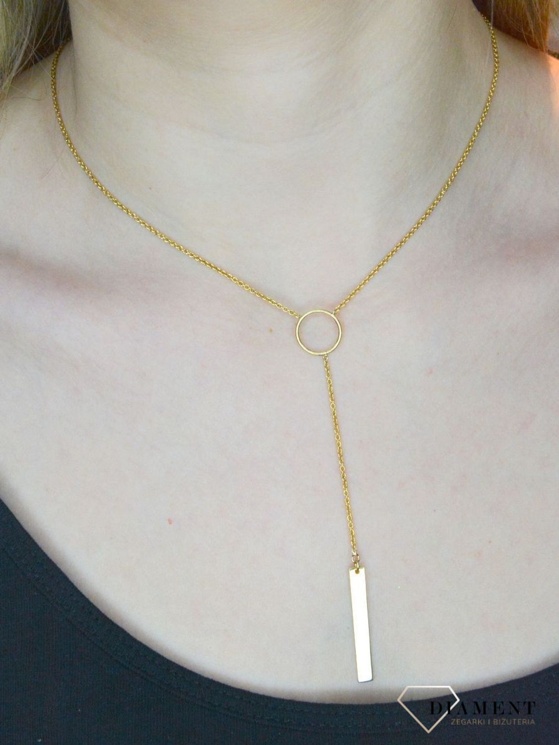 Srebrny naszyjnik celebrytka na prezent pozłacana. Naszyjnik został wykonany ze srebra próko.jpg