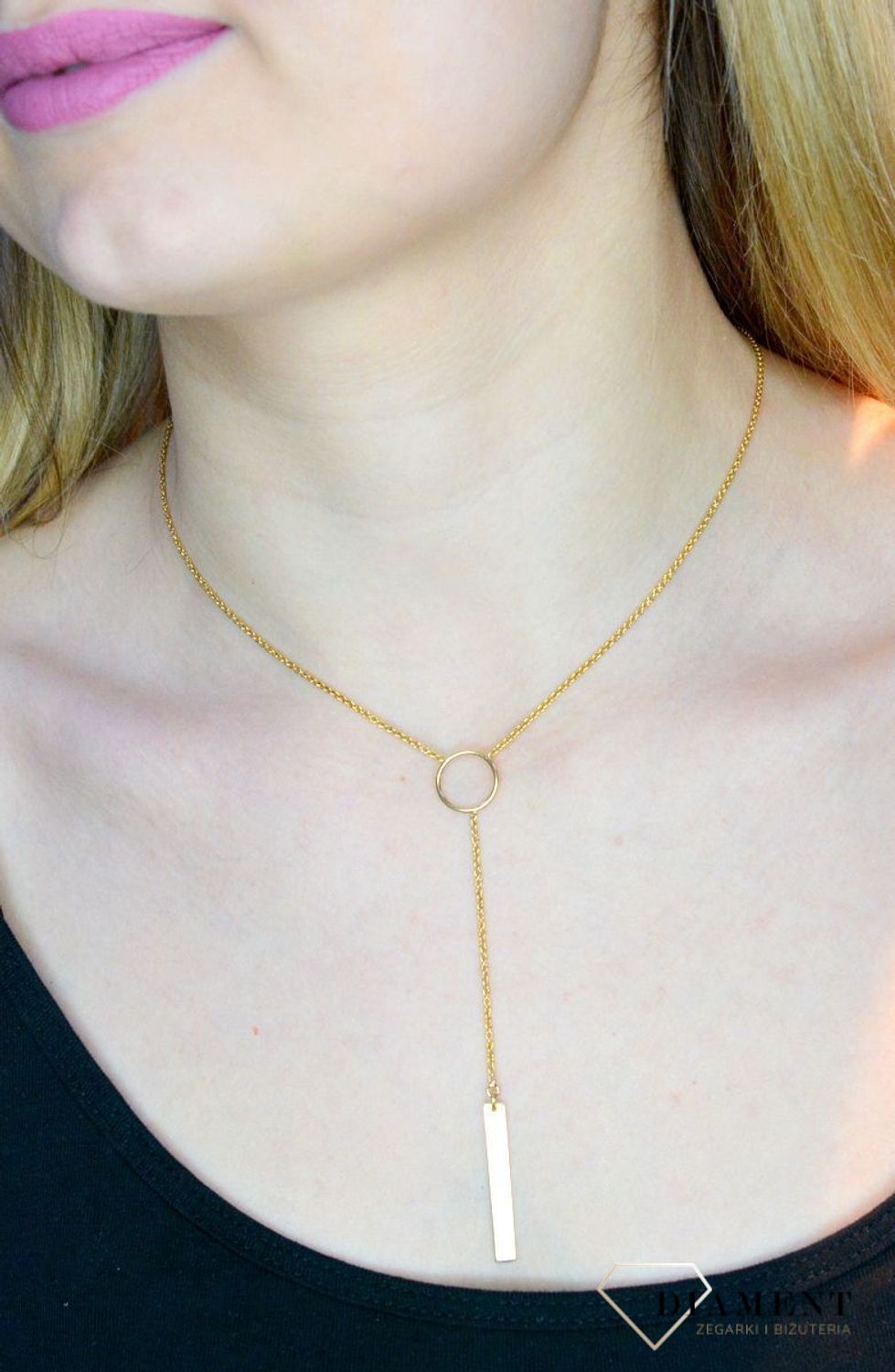 Srebrny naszyjnik celebrytka na prezent pozłacana. Naszyjnik został wykonany ze srebra próko.jpg