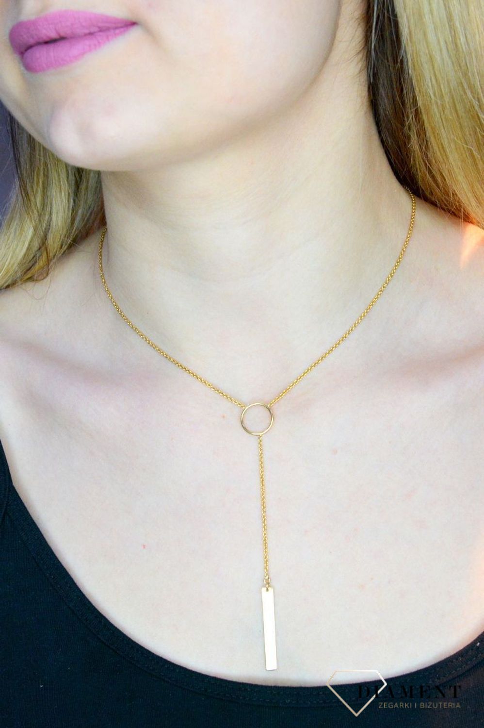 Srebrny naszyjnik celebrytka na prezent pozłacana. Naszyjnik został wykonany ze srebra próko.jpg