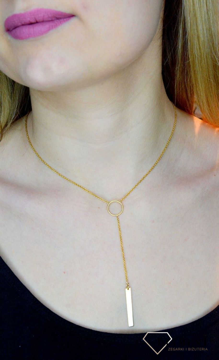 Srebrny naszyjnik celebrytka na prezent pozłacana. Naszyjnik został wykonany ze srebra próko.jpg