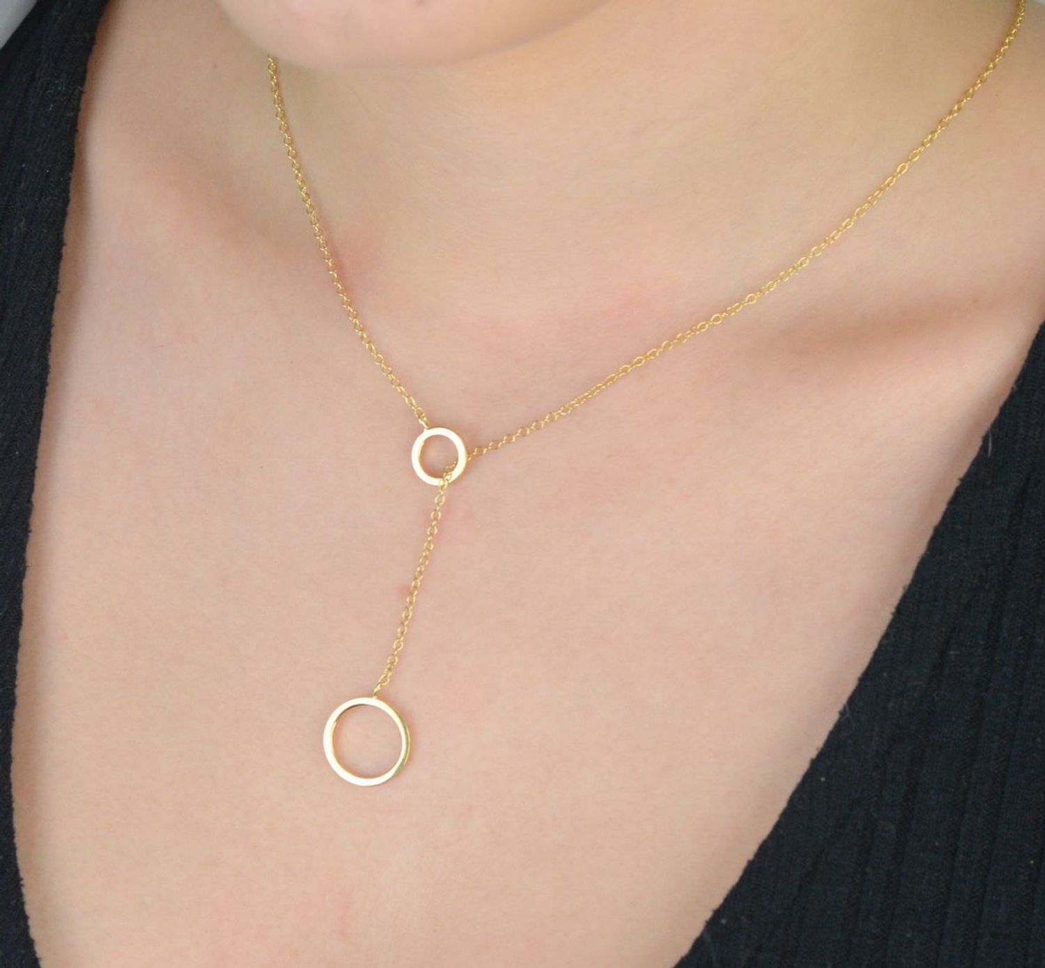 Pozłacany naszyjnik Dall'acqua – srebro 925, krawatka z kółeczkiem.jpg