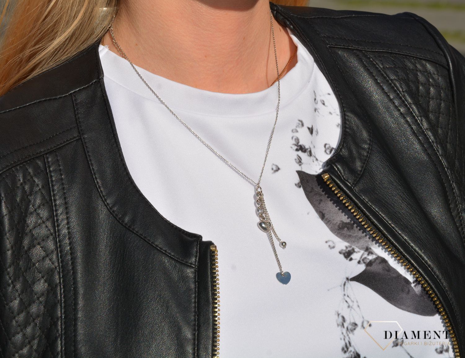 Srebrny naszyjnik damski wiszące serca srebro rodowane 925 próba  C RM 067 ✓Srebrne Naszyjniki Damskie w Sklepie z Biżuterią zegarki-diament.pl✓Piękne i Eleganckie Naszyjniki dla Kobiet✓Prawdziwe 1.jpg