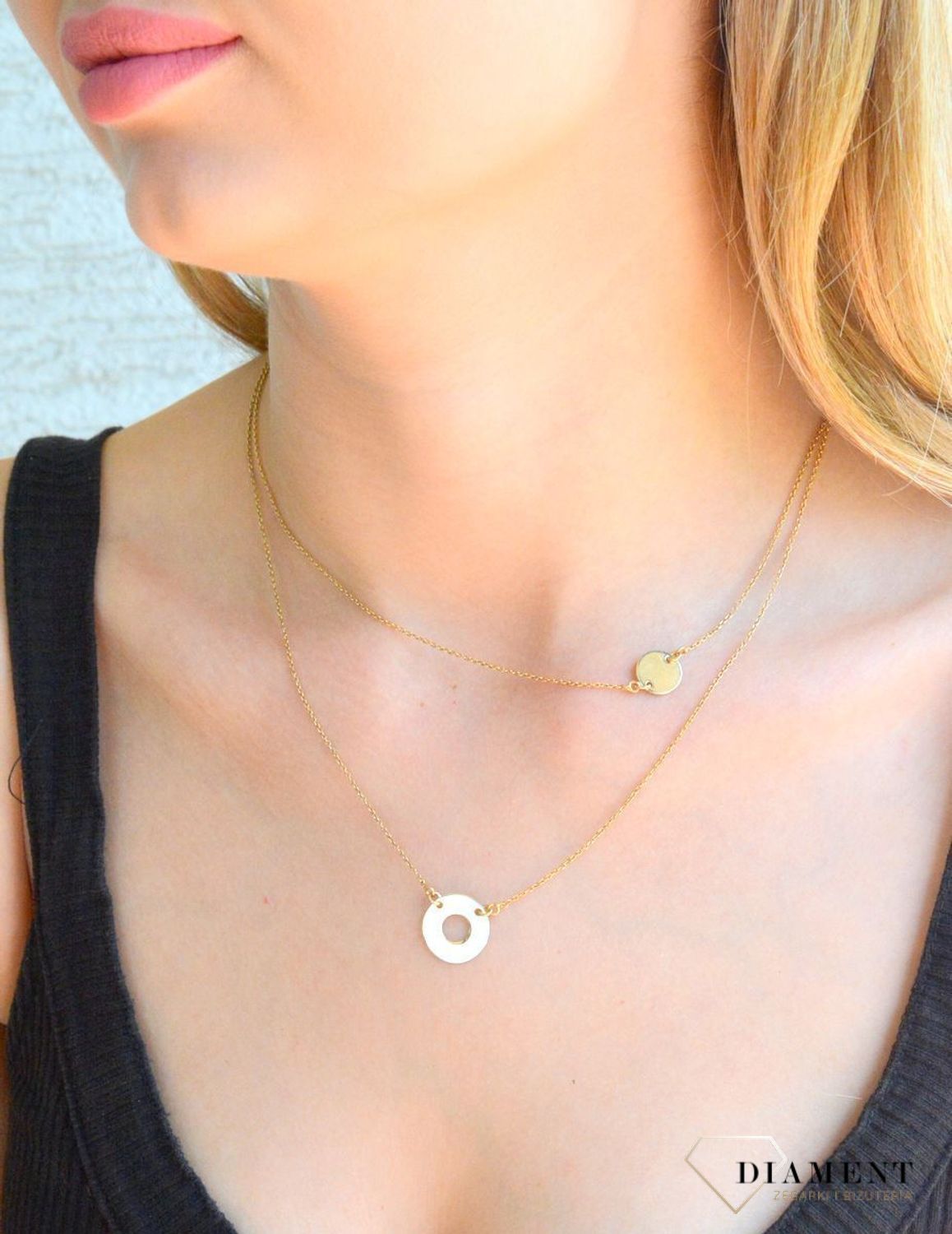 Srebrny naszyjnik celebrytka damska 925 pozłacana dwa łańcuszki z kółeczkami CRMCL0015069. Srebrny naszyjnik damski. Naszyjnik srebrny celebrytka. Srebrna celebrytka damska z zawieszkami. Srebrny naszyjnik celebrytka damska na prezent (1).jpg