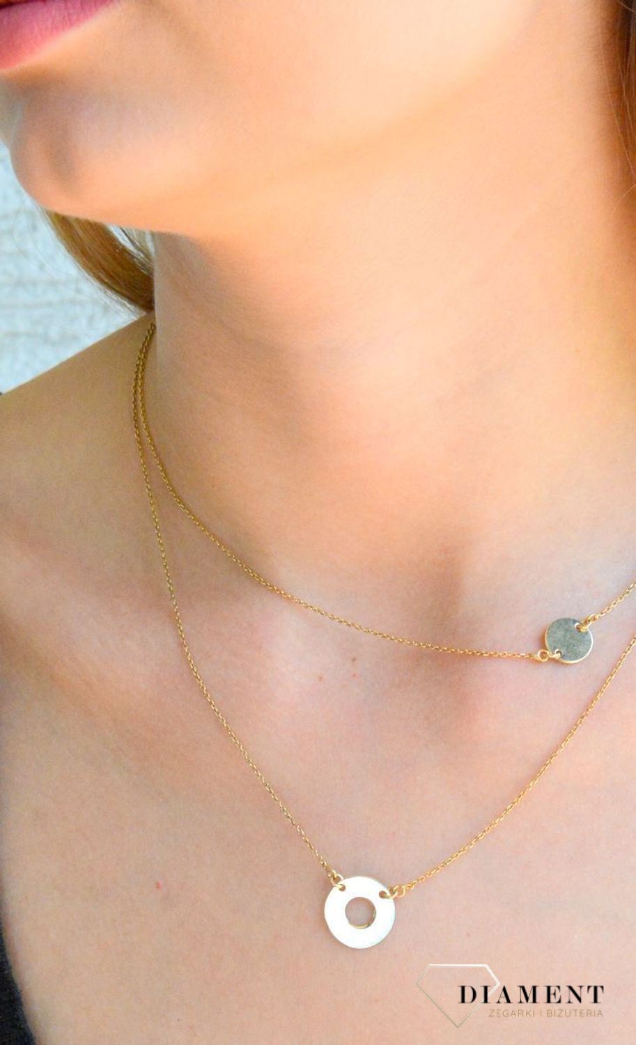 Srebrny naszyjnik celebrytka damska 925 pozłacana dwa łańcuszki z kółeczkami CRMCL0015069. Srebrny naszyjnik damski. Naszyjnik srebrny celebrytka. Srebrna celebrytka damska z zawieszkami. Srebrny naszyjnik celebrytka damska na prezent (1).jpg