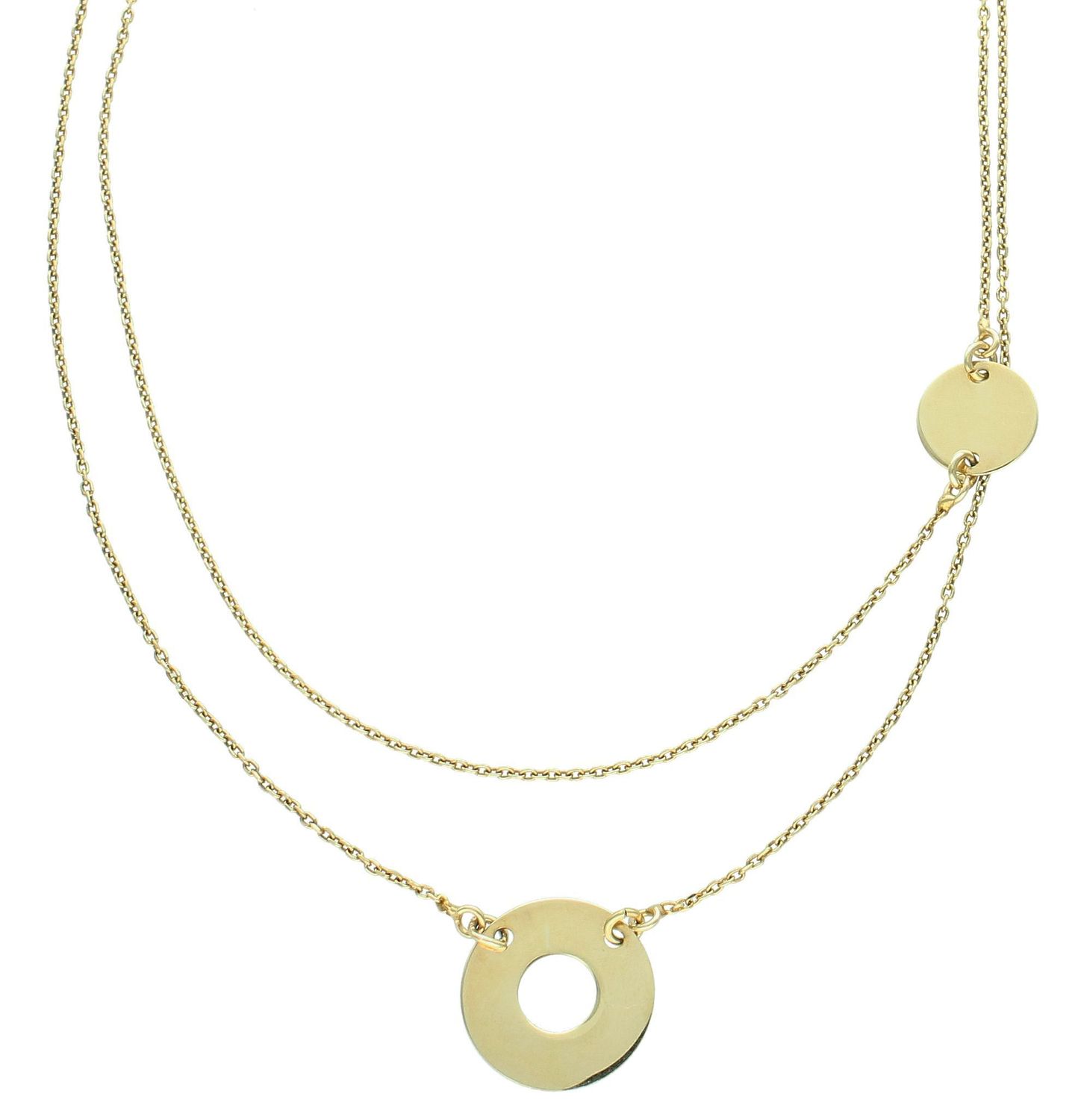 Srebrny naszyjnik celebrytka damska 925 pozłacana dwa łańcuszki z kółeczkami CRMCL0015069. Srebrny naszyjnik damski. Naszyjnik srebrny celebrytka. Srebrna celebrytka damska z zawieszkami. Srebrny naszyjnik celebrytka damska na prezent (1).jpg