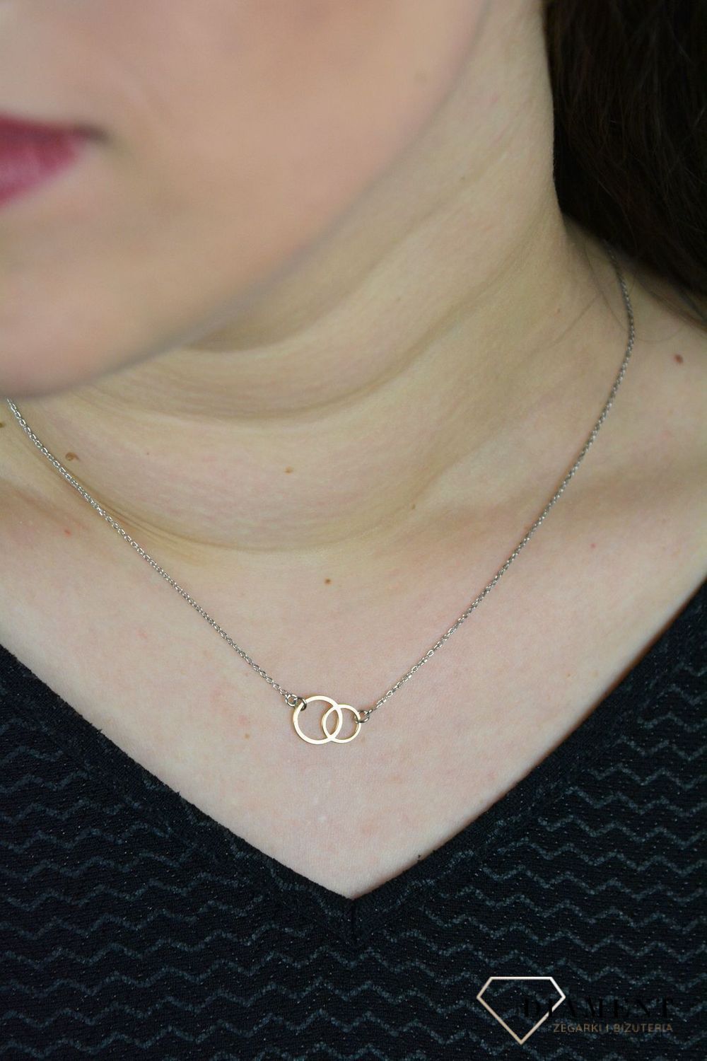 Srebrny naszyjnik celebrytka z pozłacanymi zawieszkami CRMCL007030.jpg