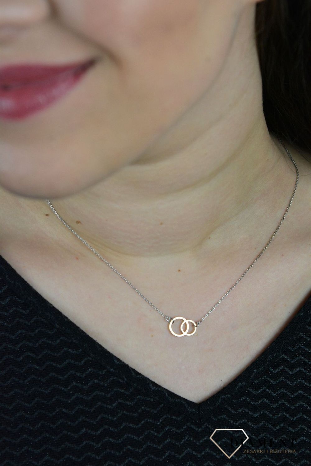 Srebrny naszyjnik celebrytka z pozłacanymi zawieszkami CRMCL007030.jpg