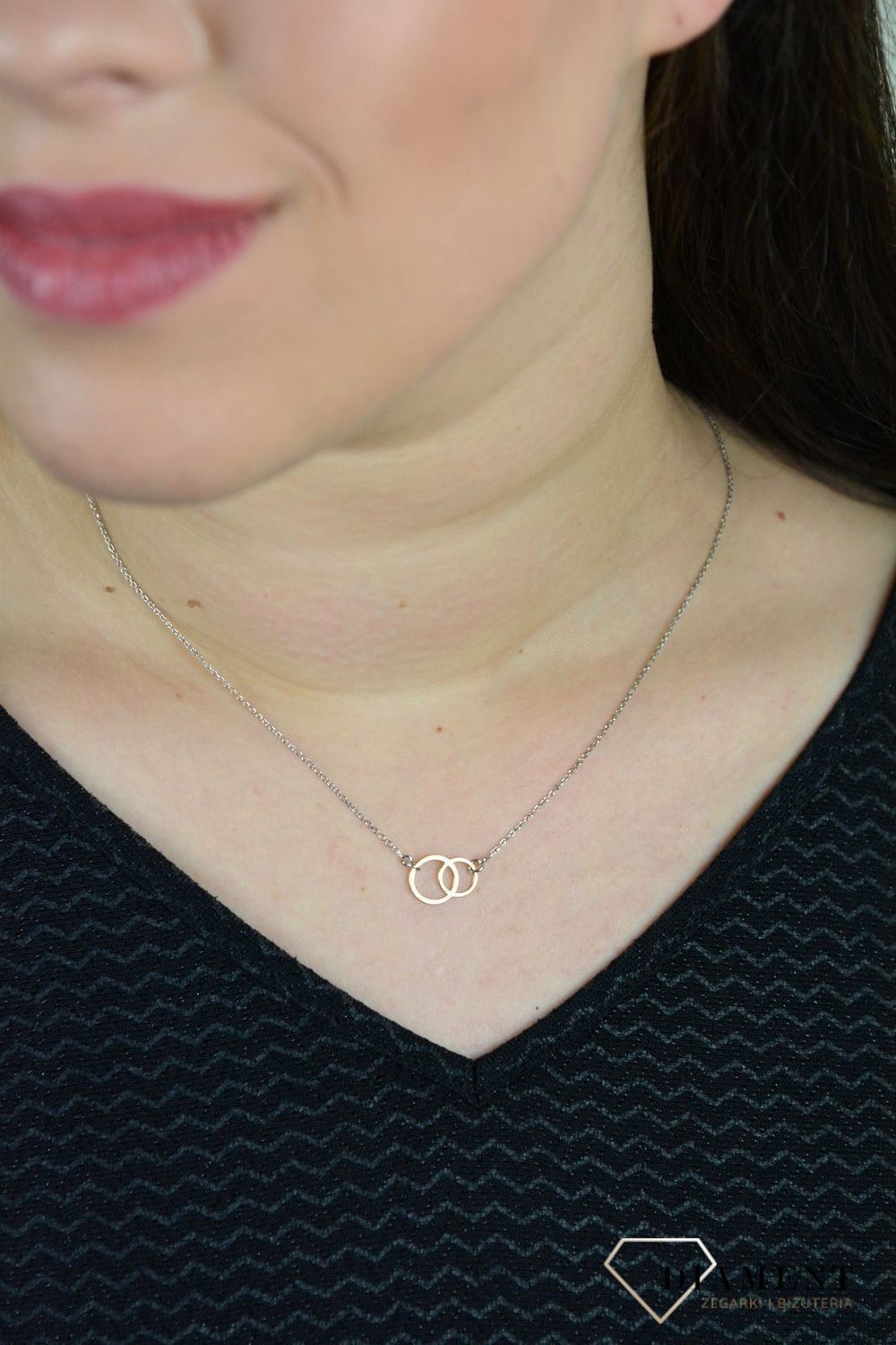 Srebrny naszyjnik celebrytka z pozłacanymi zawieszkami CRMCL007030.jpg