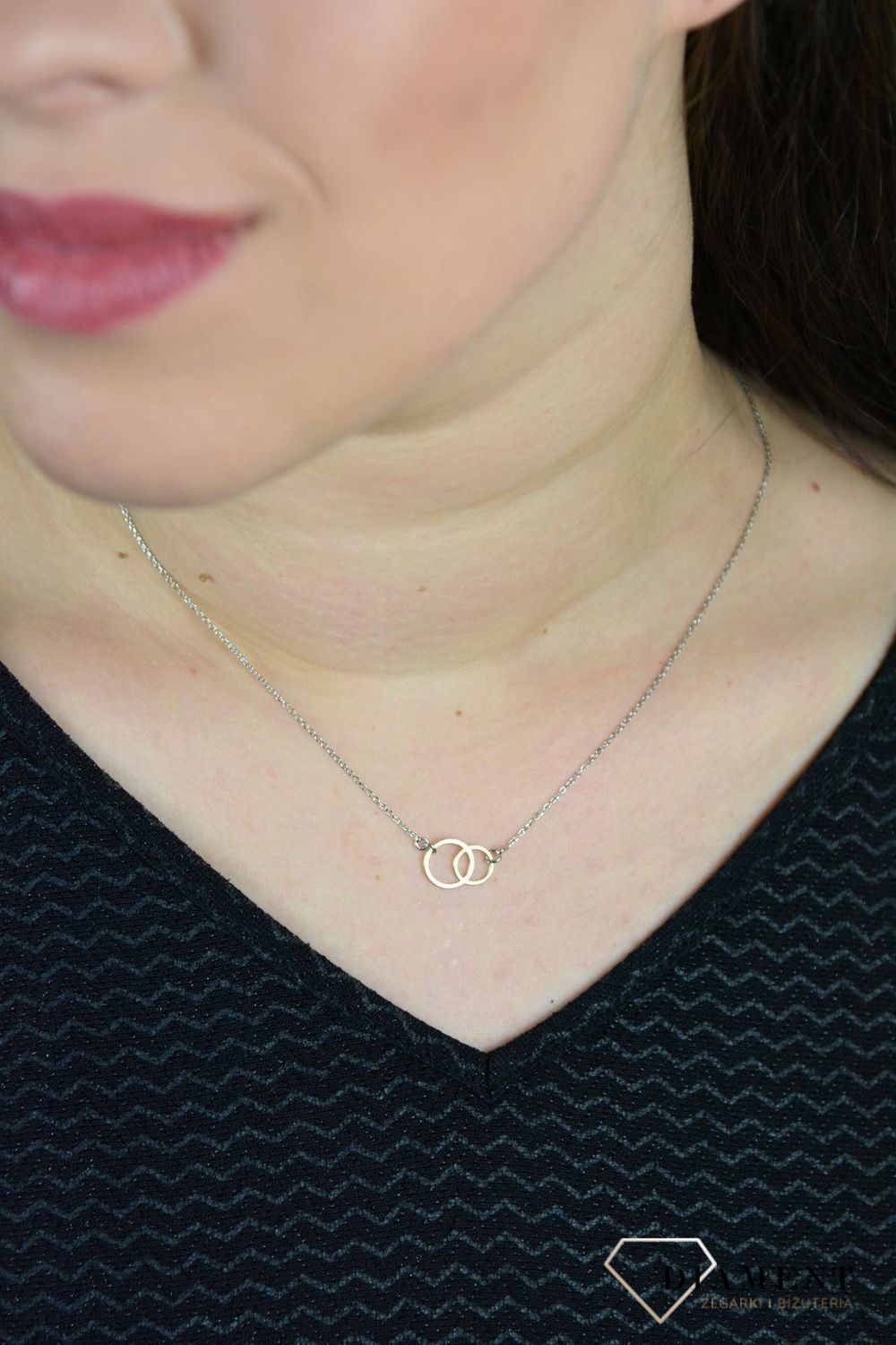 Srebrny naszyjnik celebrytka z pozłacanymi zawieszkami CRMCL007030.jpg