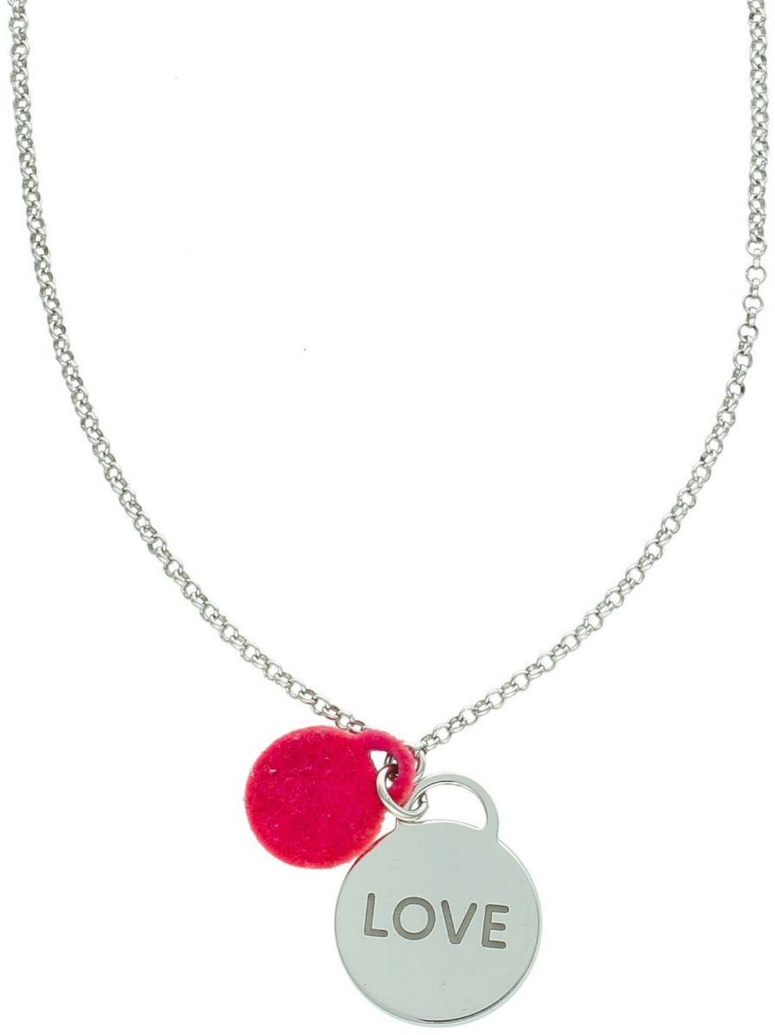 Naszyjnik srebrny Dall'Acqua z zawieszkami – LOVE & różowa CRMCL15731072 Delikatny i stylowy naszyjnik włoskiej marki Dall'Acqua, wykonany ze srebra próby 925, to idealne połączenie 1.jpg